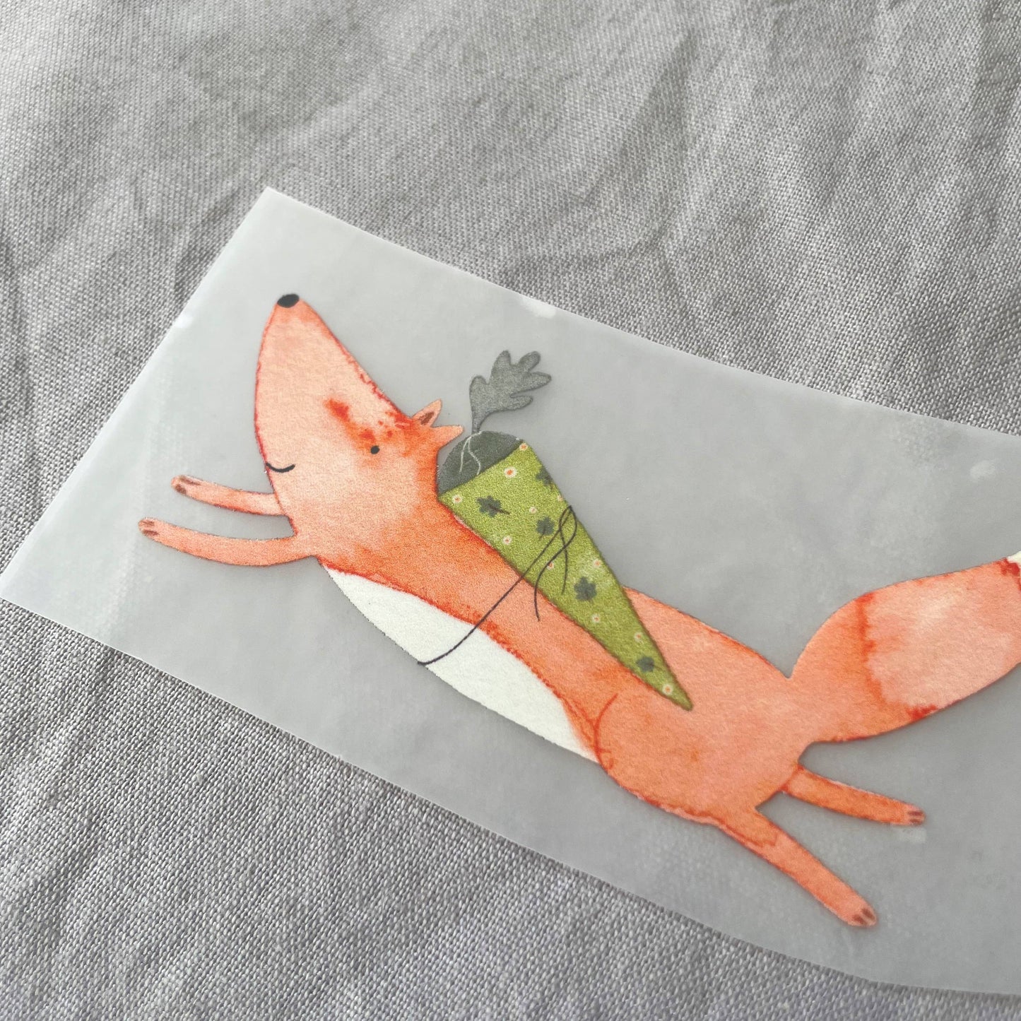 Bügelbild - Einschulung Fuchs