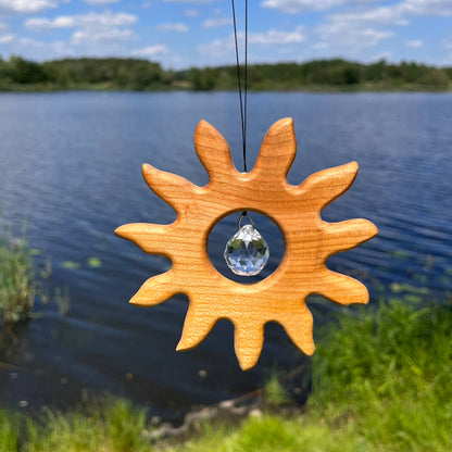 Fensterschmuck - Sonne klein mit Regenbogen-Kristall