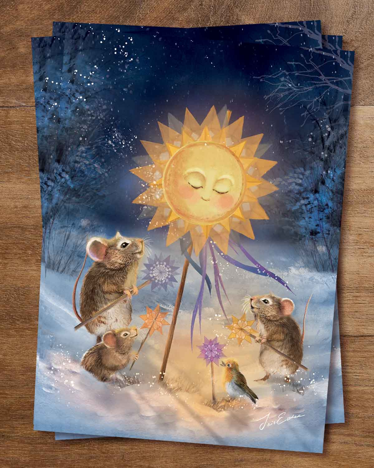 Postkarte Wintersonnenwende von Iris Esther A6