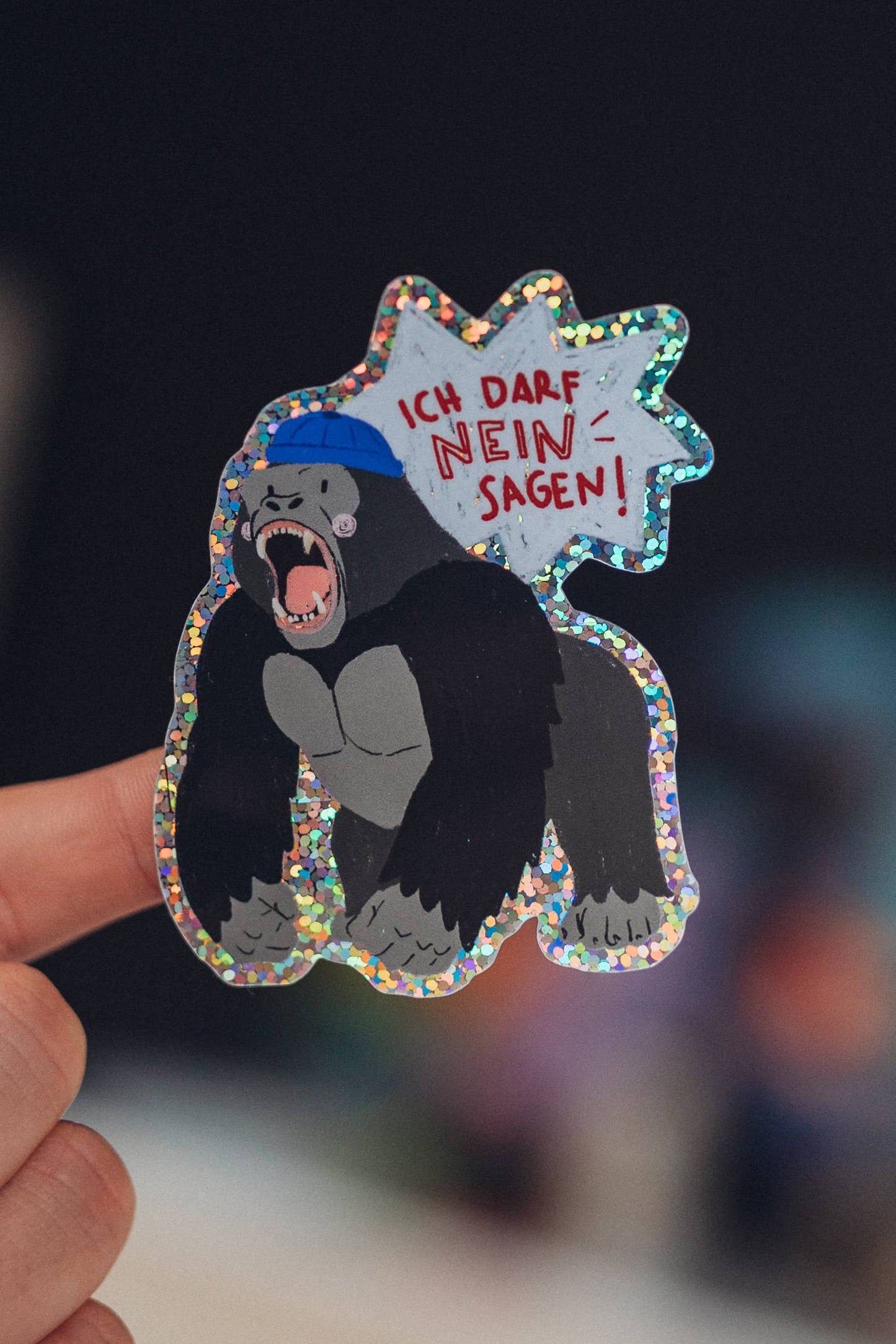 Glitzersticker - Gorilla - Nein