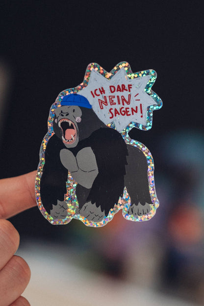 Glitzersticker - Gorilla - Nein