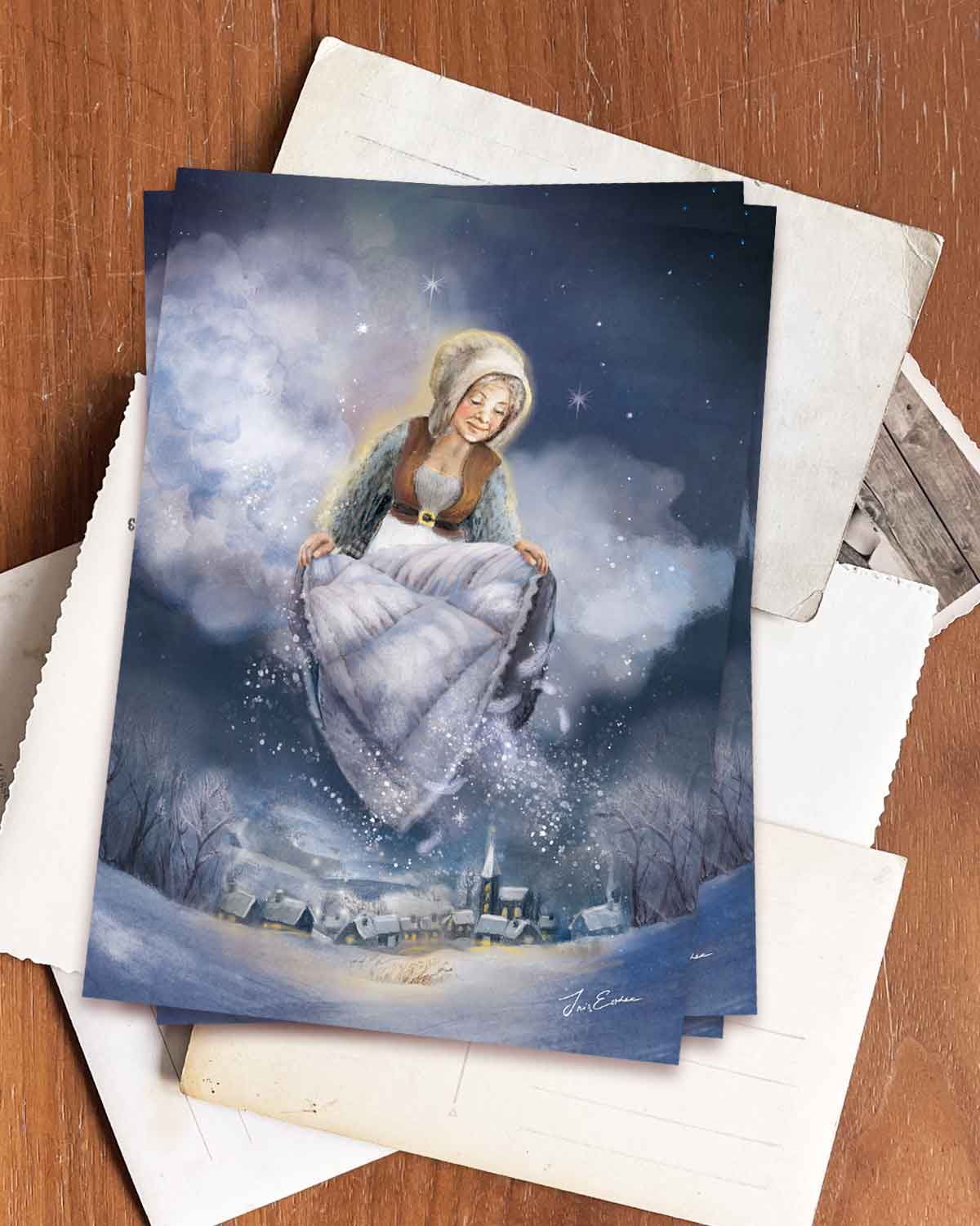 Postkarte Frau Holle von Iris Esther A6, Ansicht 2