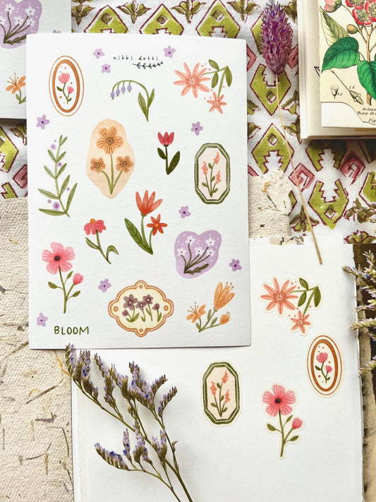 Stickerbogen - Blumen