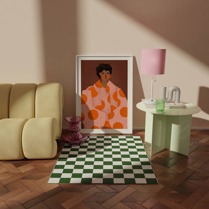 Die Frau mit den orangen Punkten - Kunstdruck A3