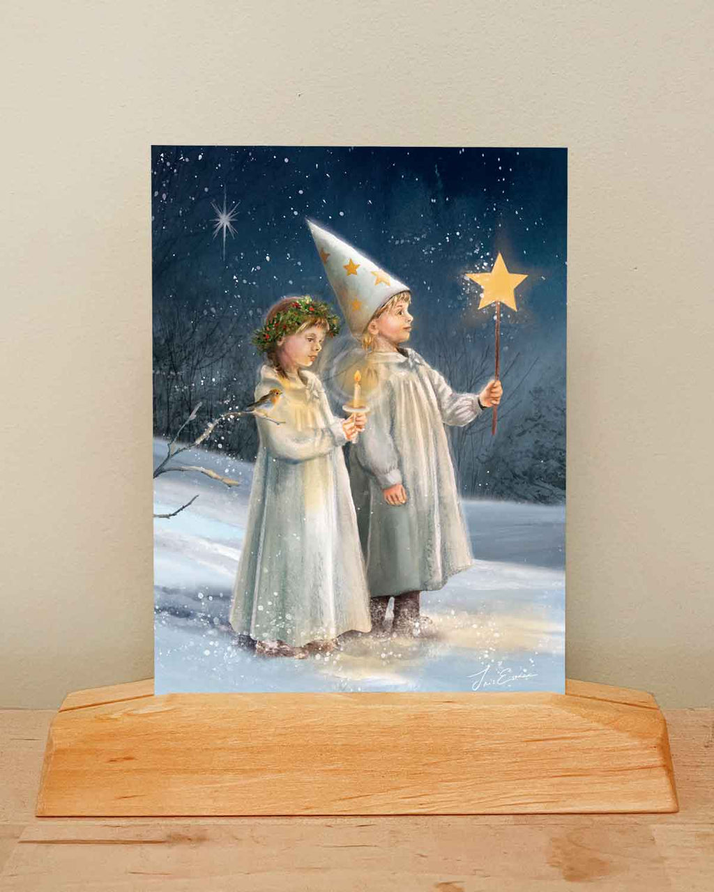 Postkarte Kleine Lucialichter von Iris Esther A6, Ansicht 4