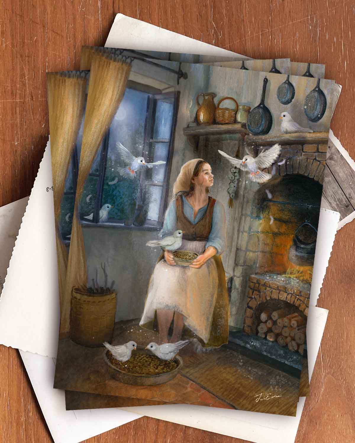 Postkarte Aschenputtel von Iris Esther A6, Ansicht 2