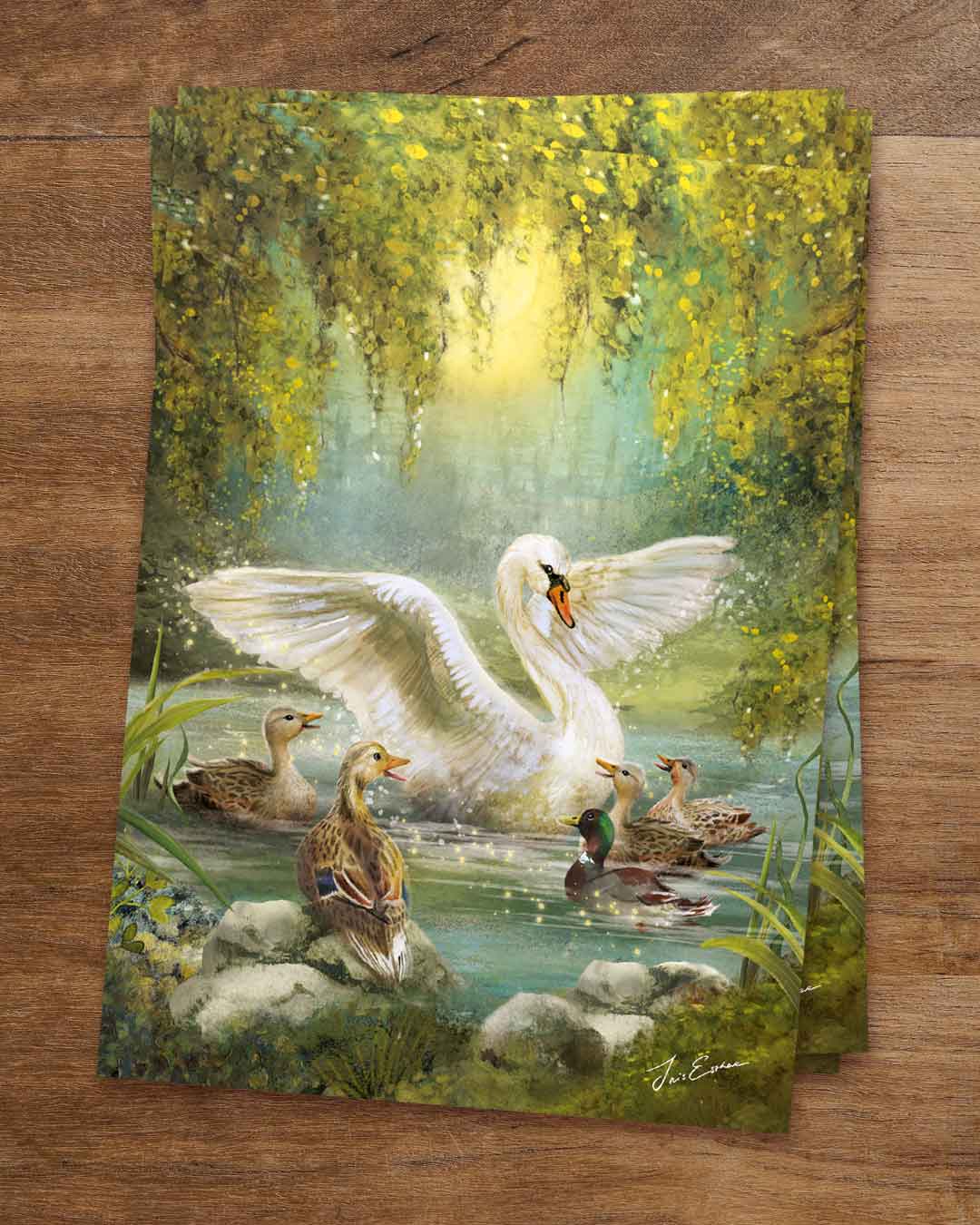Postkarte Das hässliche Entlein von Iris Esther A6