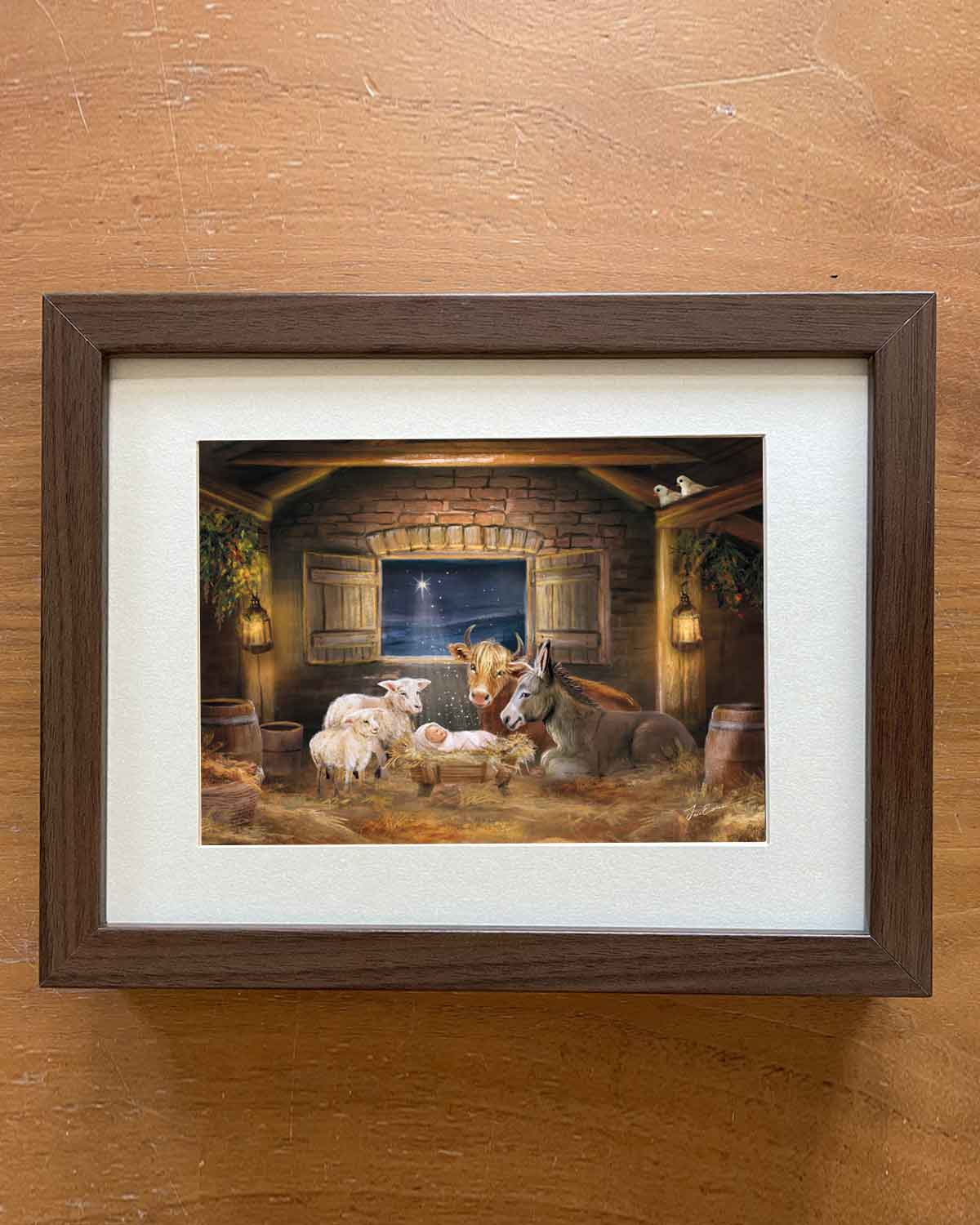Postkarte Der Weihnachtsstall von Iris Esther A6, Ansicht 5