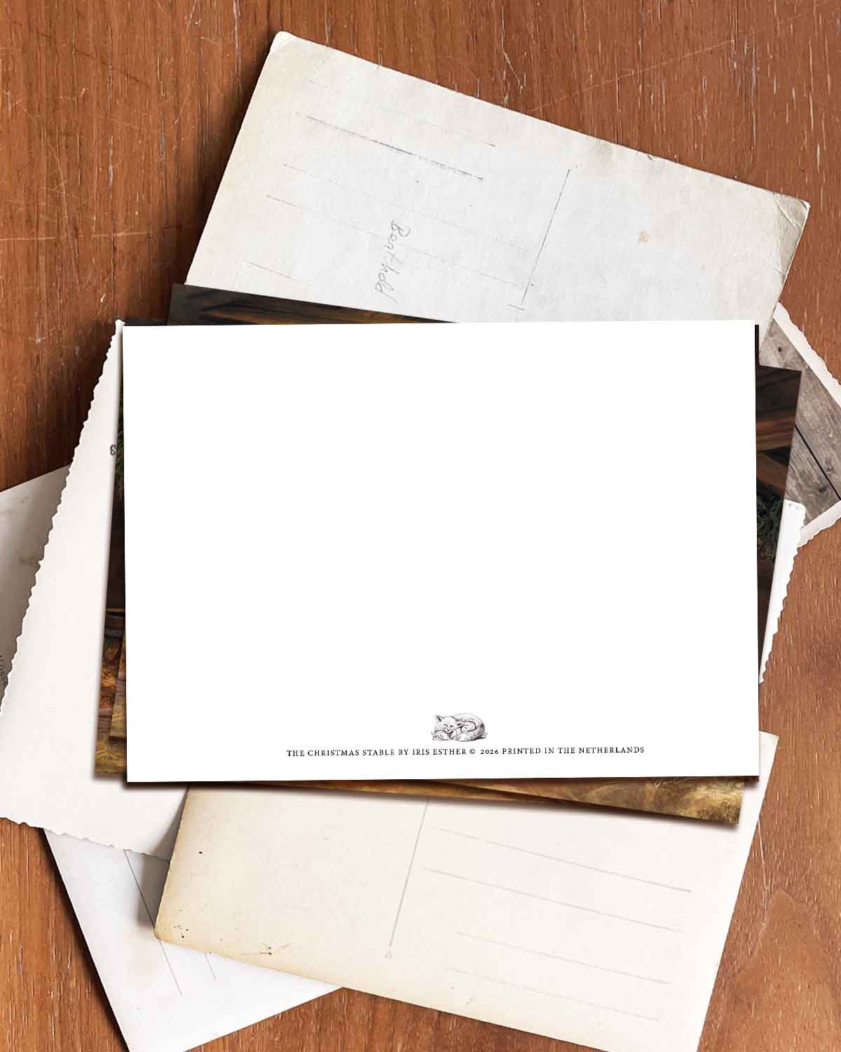 Postkarte Der Weihnachtsstall von Iris Esther A6, Ansicht 4