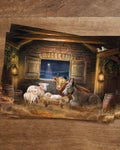 Postkarte Der Weihnachtsstall von Iris Esther A6