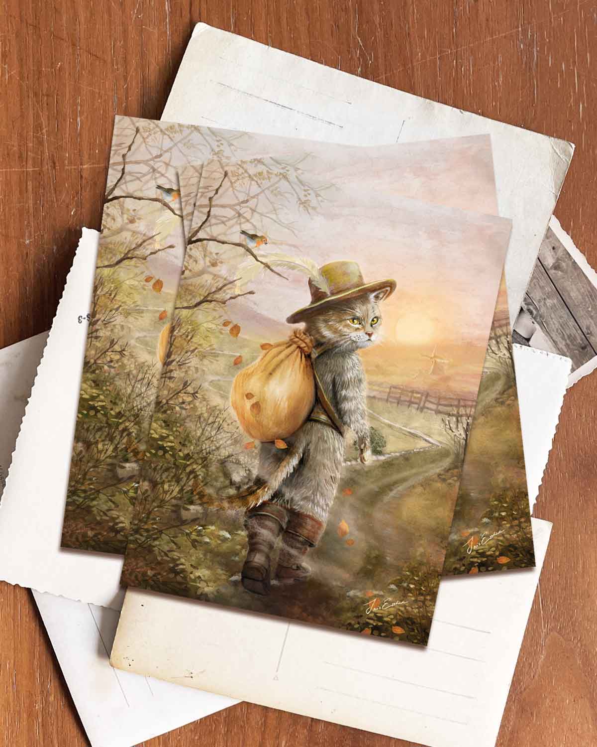Postkarte Der gestiefelte Kater von Iris Esther A6, Ansicht 2