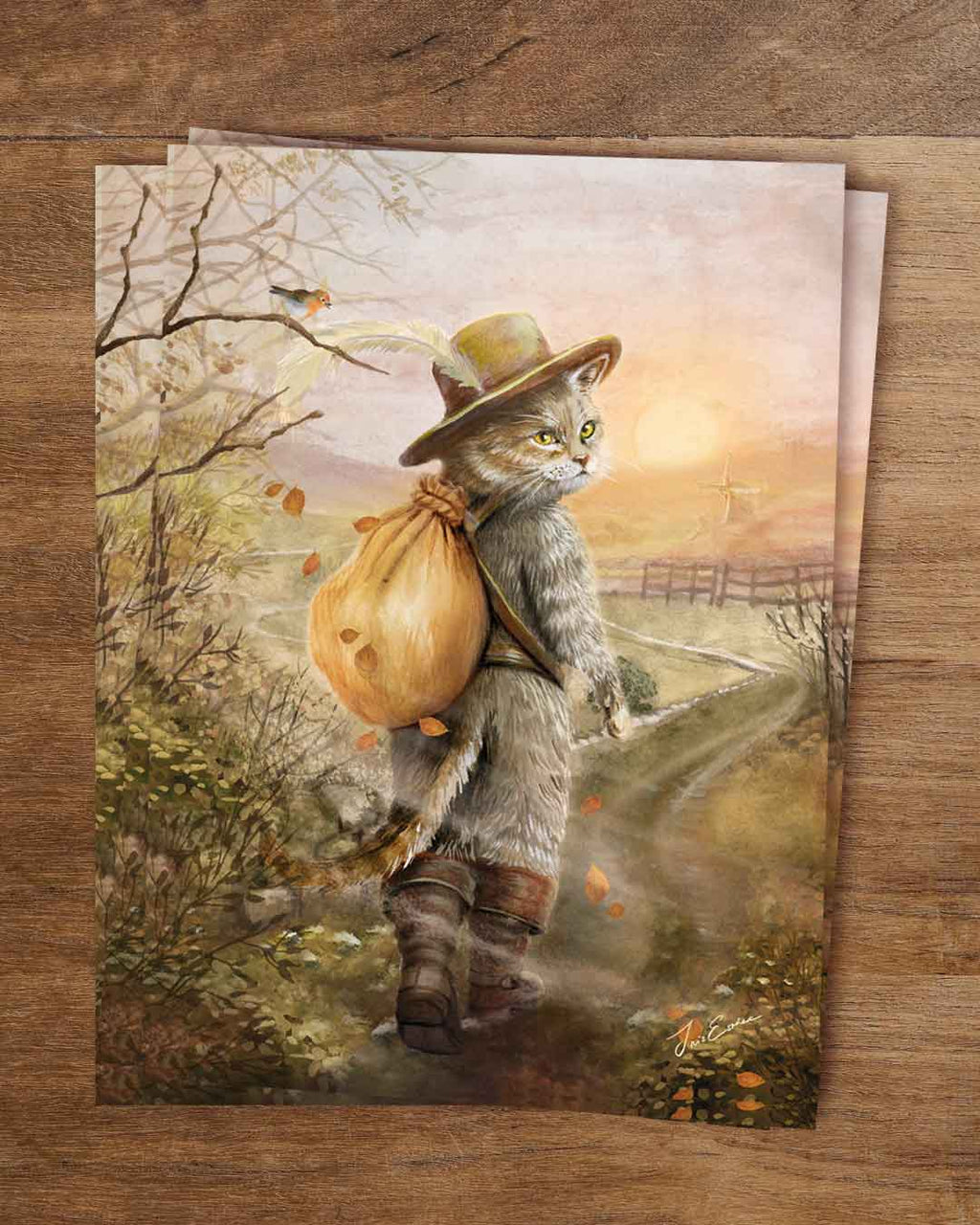 Postkarte Der gestiefelte Kater von Iris Esther A6