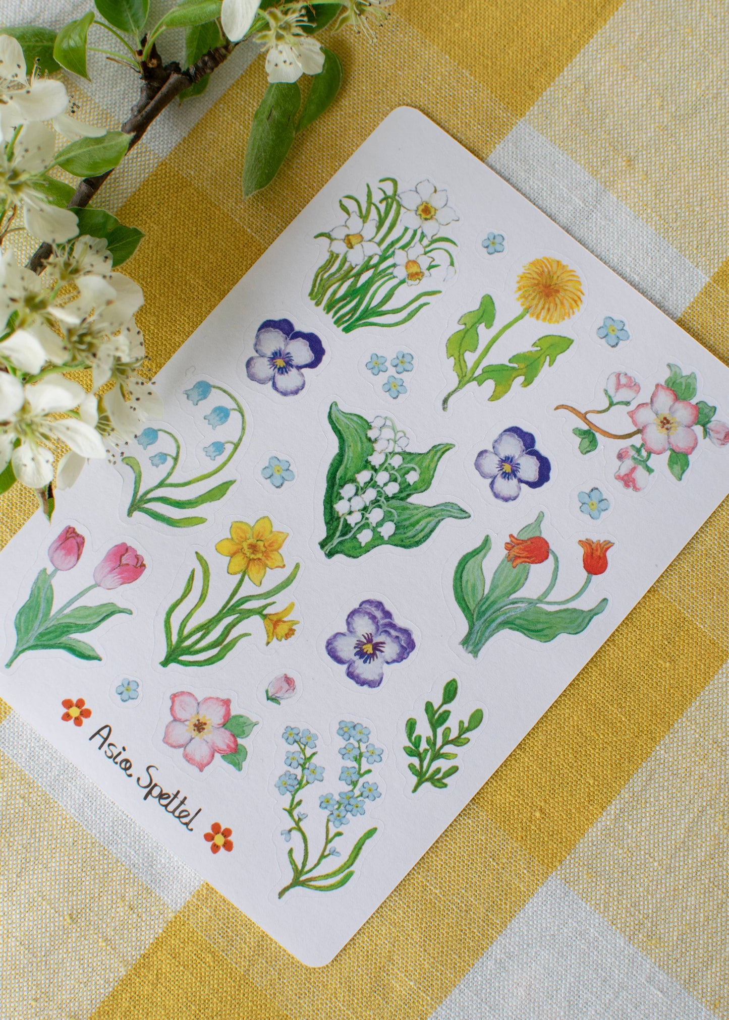 Stickerbogen - Frühlingsblumen