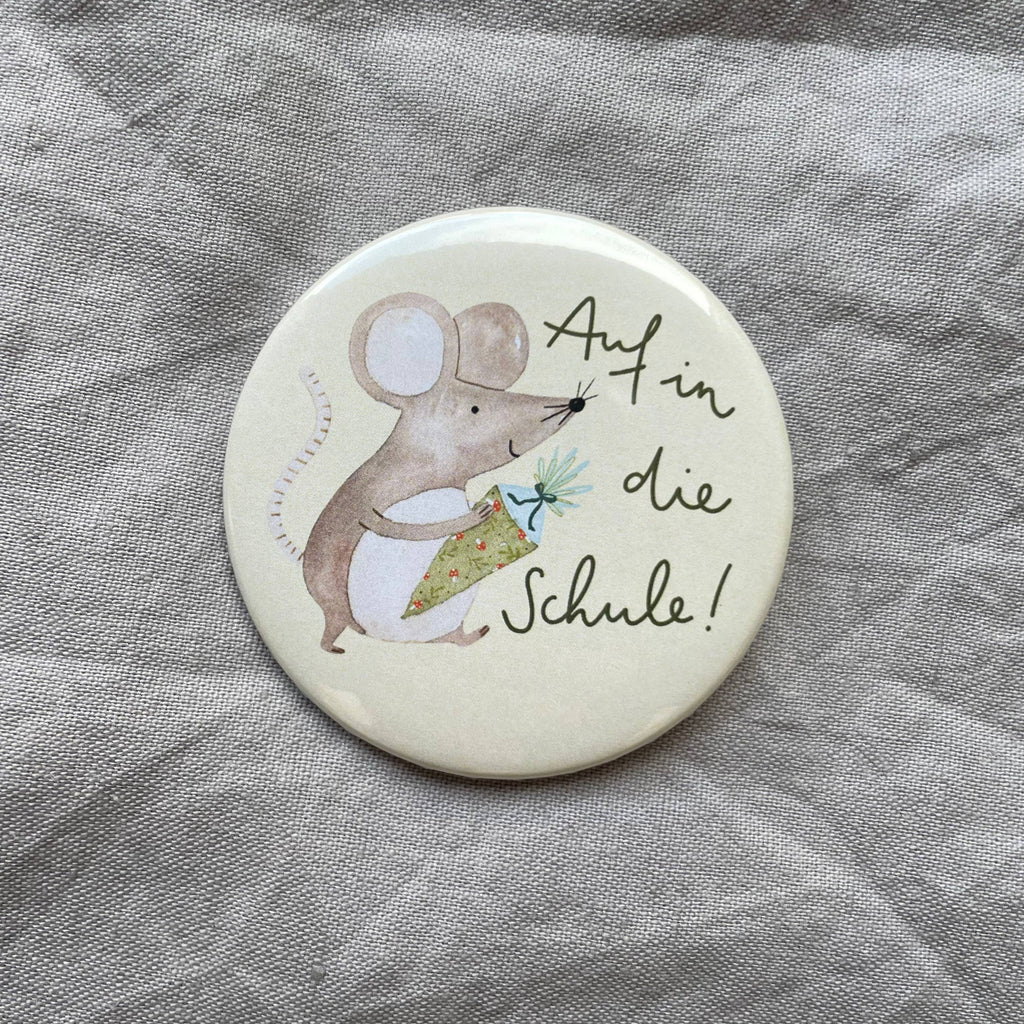 Button - Auf in die Schule - Maus