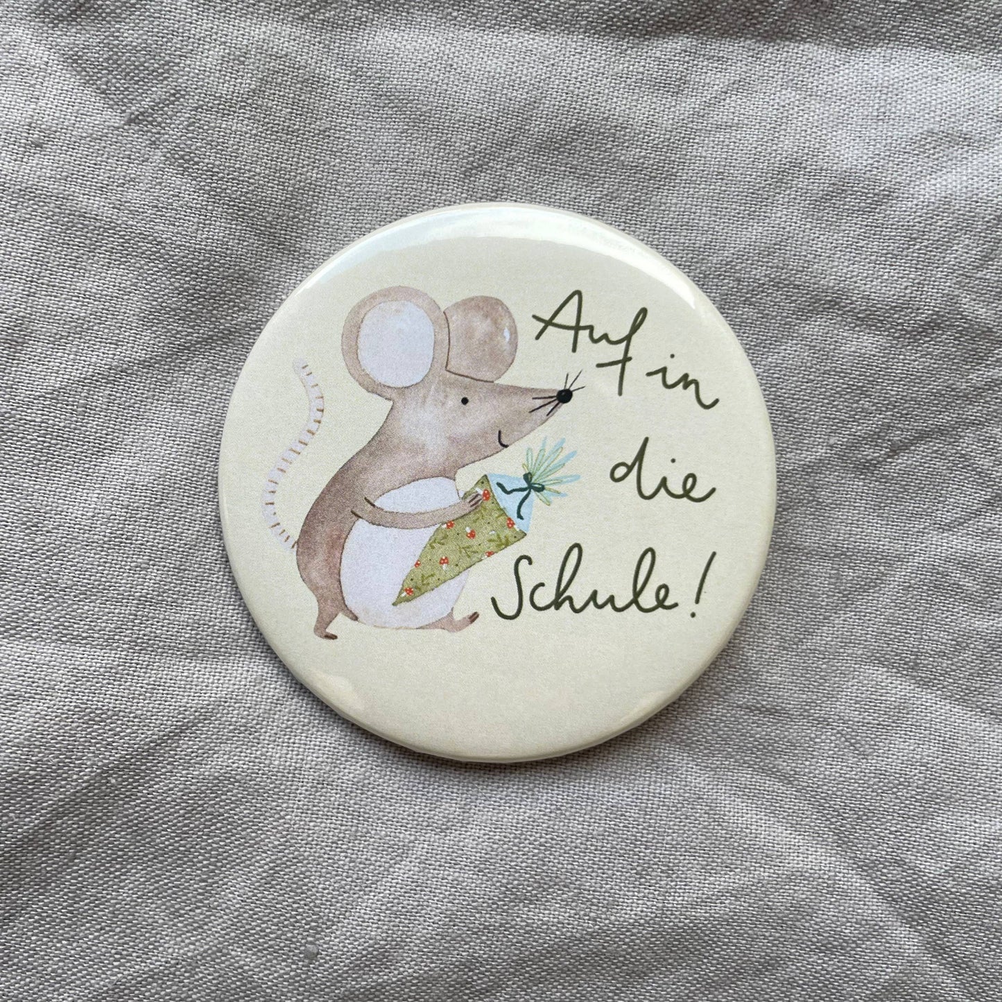 Button - Auf in die Schule - Maus