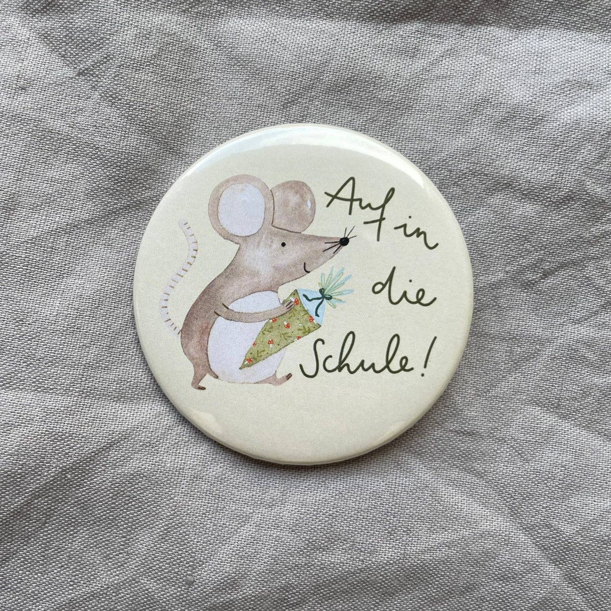 Button - Auf in die Schule - Maus