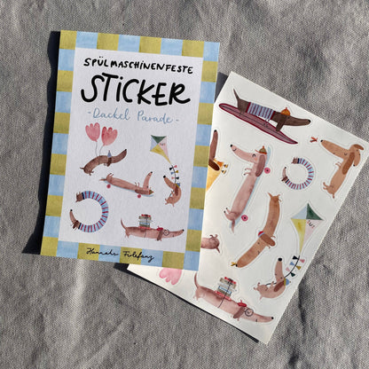 Stickerbogen - Dackel 