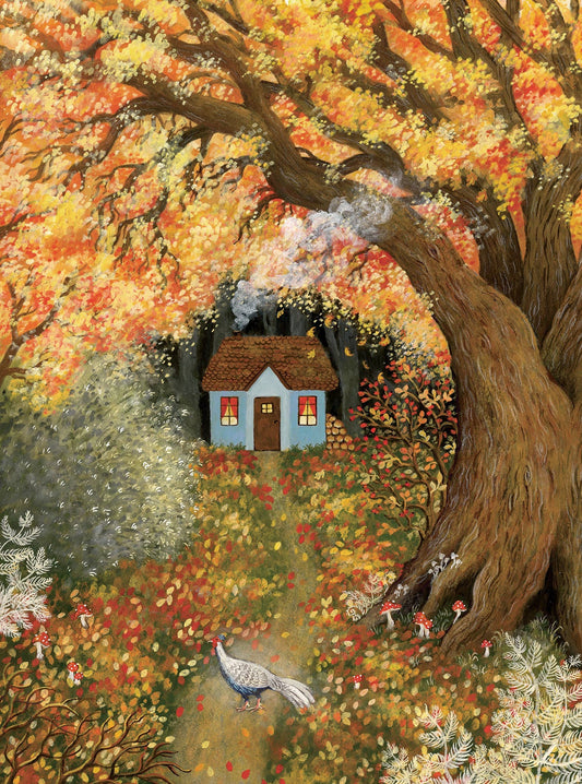 Silberfasan im Herbstwald - Print A5