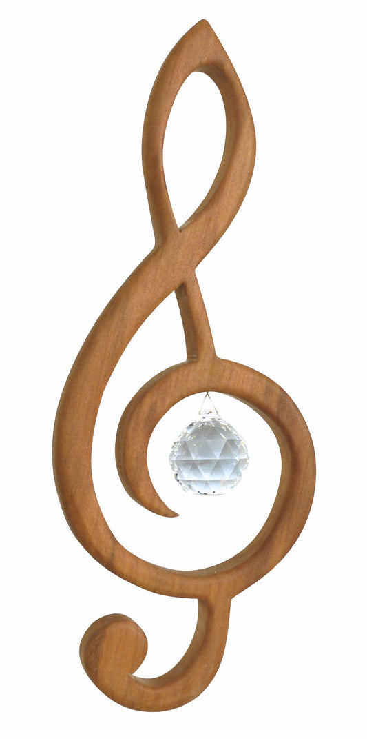 Fensterschmuck - Violinschlüssel mit Regenbogen-Kristall