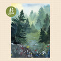 Kunstdruck Waldwiese von Wild Pencil Studio A4