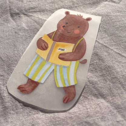 Bügelbild - Bär mit Buch