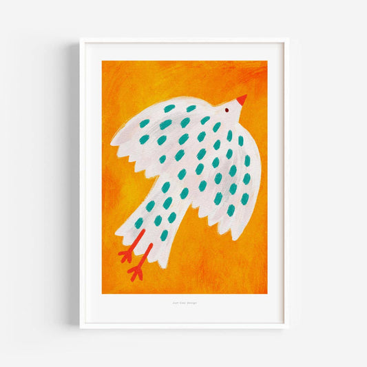 Weißer Vogel - Kunstdruck in A4 und A3
