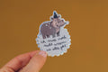 Glitzersticker Nilpferd „Ich muss noch nicht wissen, wie alles geht.“ von Liesels Wicht