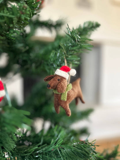 Filzdekoration - Weihnachtsdackel