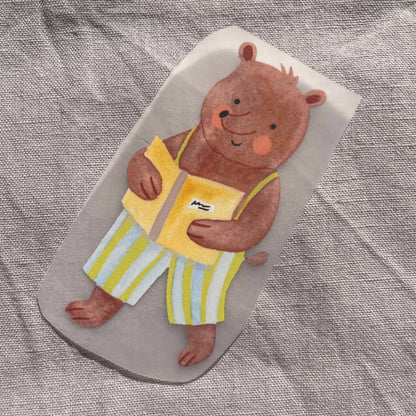 Bügelbild - Bär mit Buch