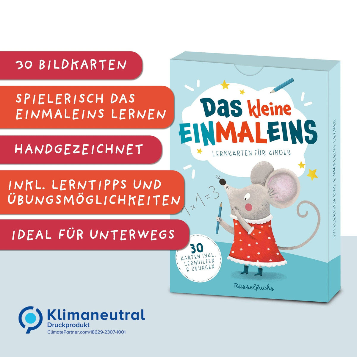 Lernkarten Das kleine Einmaleins für Kinder von Rüsselfuchs