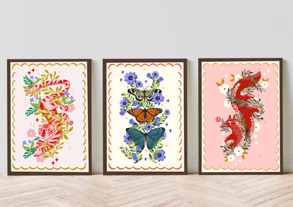 Print - Tiger und Blumen