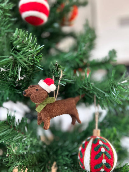 Filzdekoration - Weihnachtsdackel