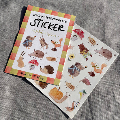 Stickerbogen - Wald und Wiese