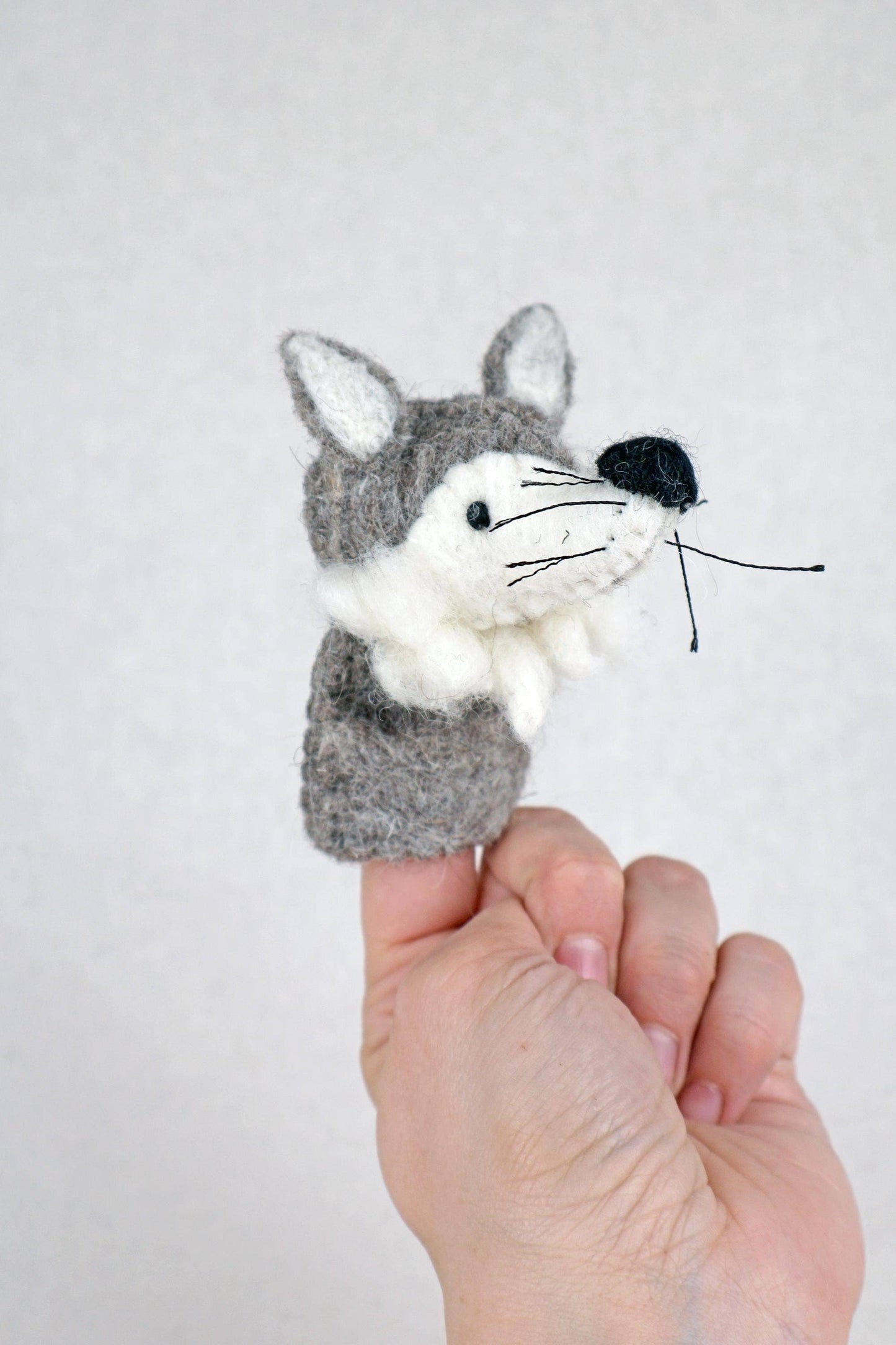 Filz-Fingerpuppe - Wolf
