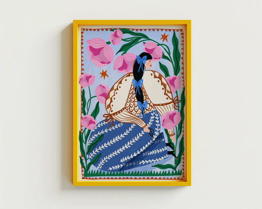 Print - Folk Dame im Garten