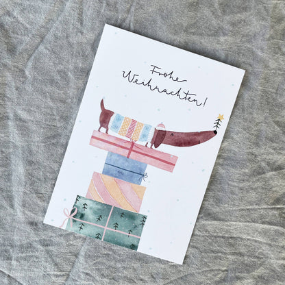 Dackel - Frohe Weihnachten