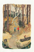 Kunstdruck Waldkinder von Loré Pemberton: Kind im Herbstwald, umgeben von Waldtieren