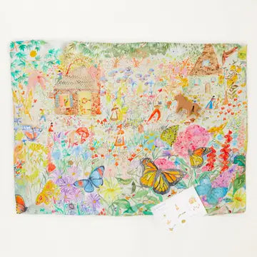 Spieltuch Suchen & Finden aus Seide - Schmetterlingsgarten