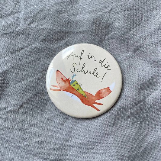 Button - Auf in die Schule - Fuchs