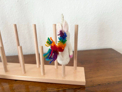 Filz-Fingerpuppe - Einhorn - Regenbogen