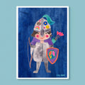 Kunstdruck Ritter Theo von Frau Ottilie A4