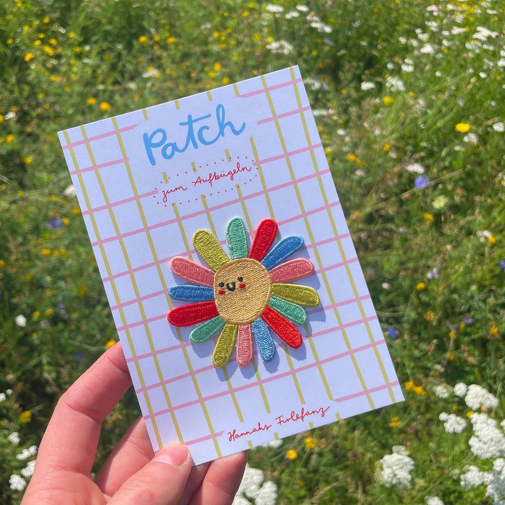 Bügelpatch Lachende Blume von Hannahs Firlefanz