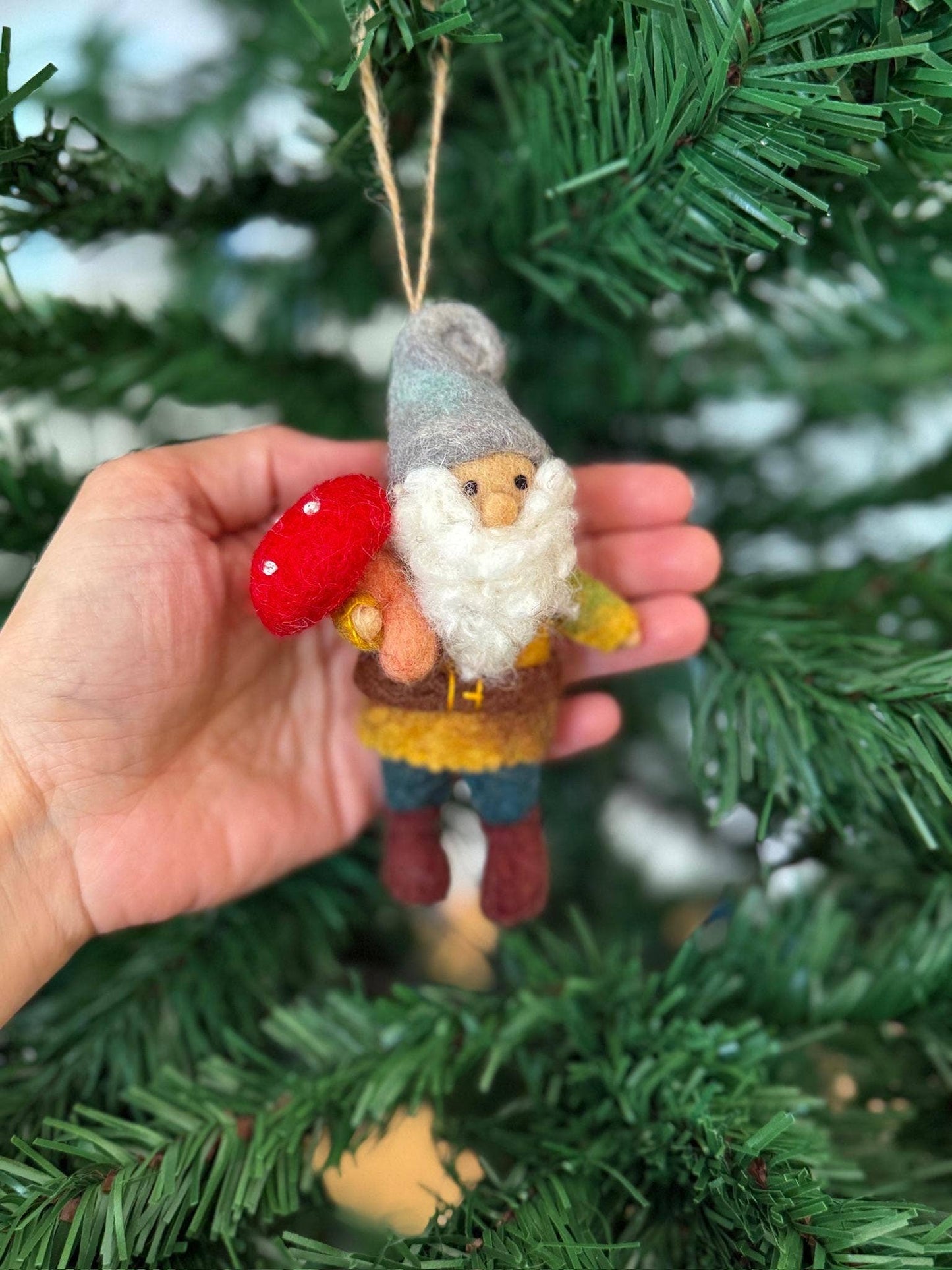 Filzanhänger - Zwerg mit Pilz