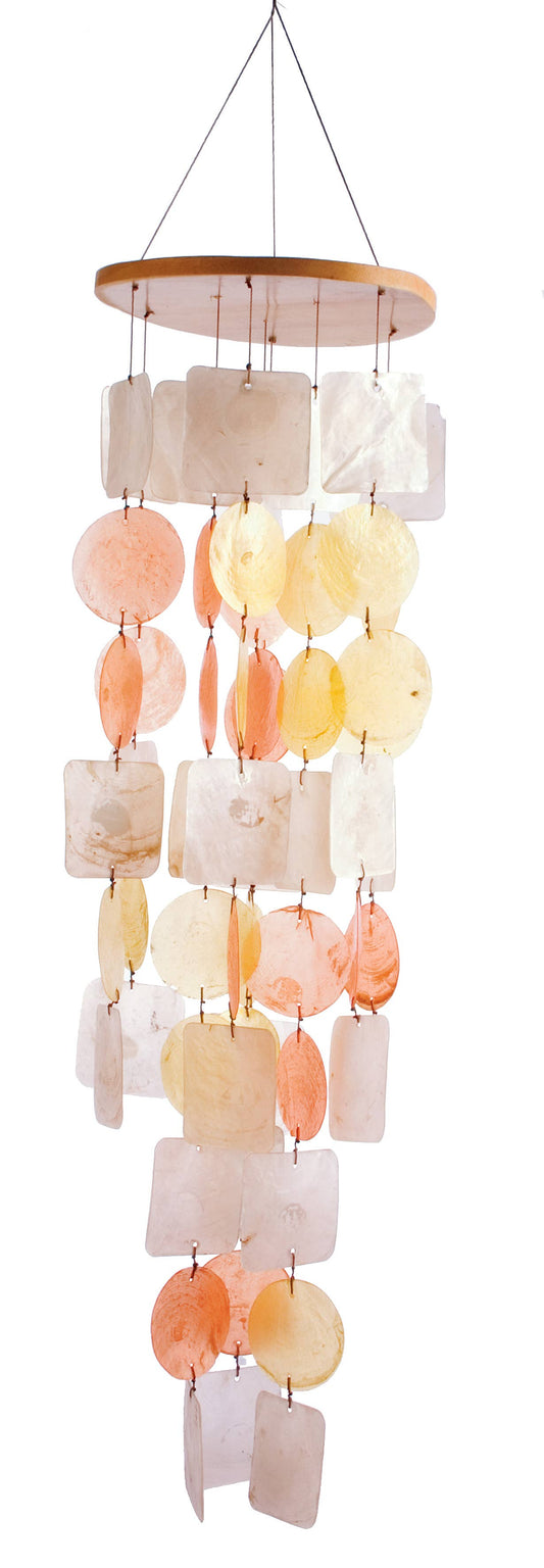 Muschelmobile rund, gelb-orange-natur