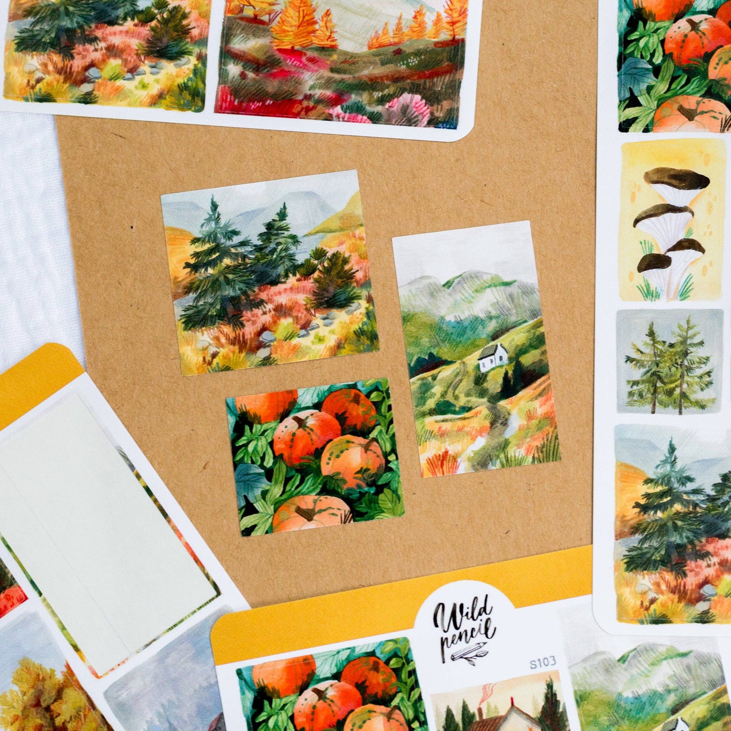 Stickerbogen - Herbstlandschaften