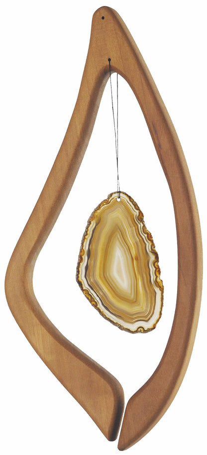 Fensterschmuck - Harfe mit naturfarbener Achatscheibe