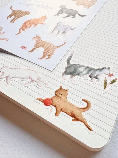 Stickerbogen - Ich liebe Katzen