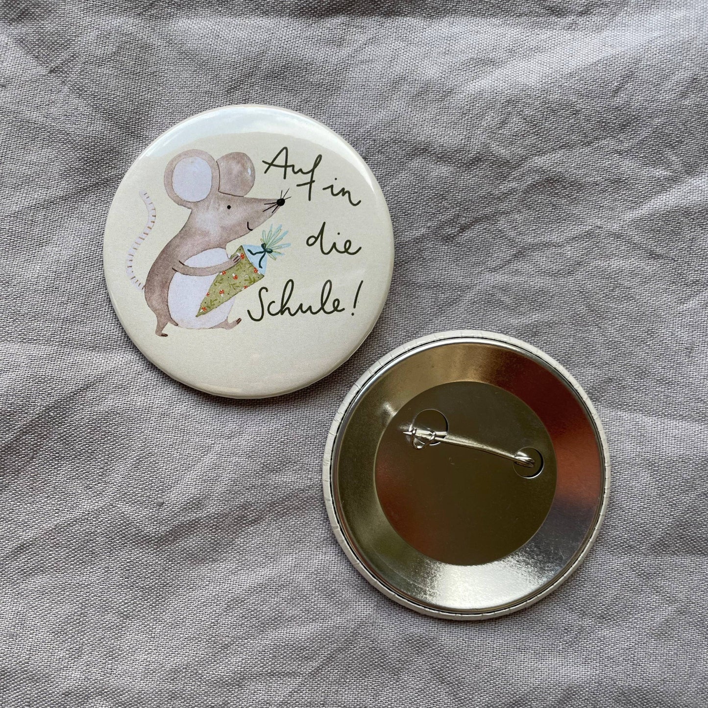 Button - Auf in die Schule - Maus