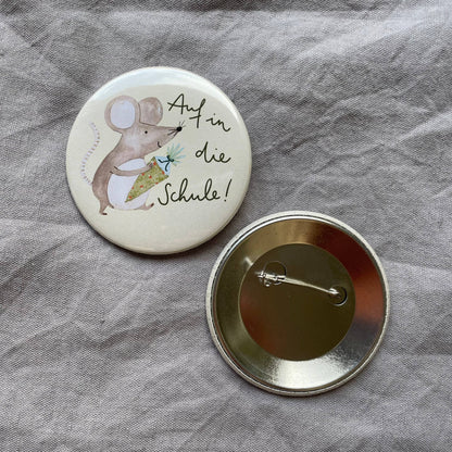 Button - Auf in die Schule - Maus