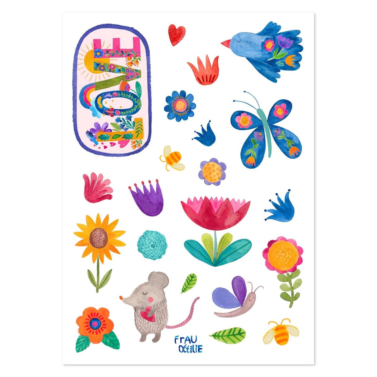 Kindertattoos - Blumen & Liebe
